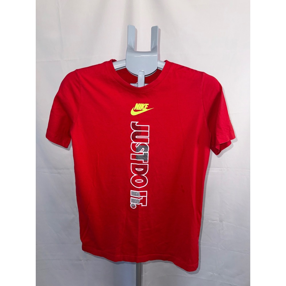 Nike Boys Red Just Do It Graphic T-Shirt XL Short Sleeve Neon Logo Tee